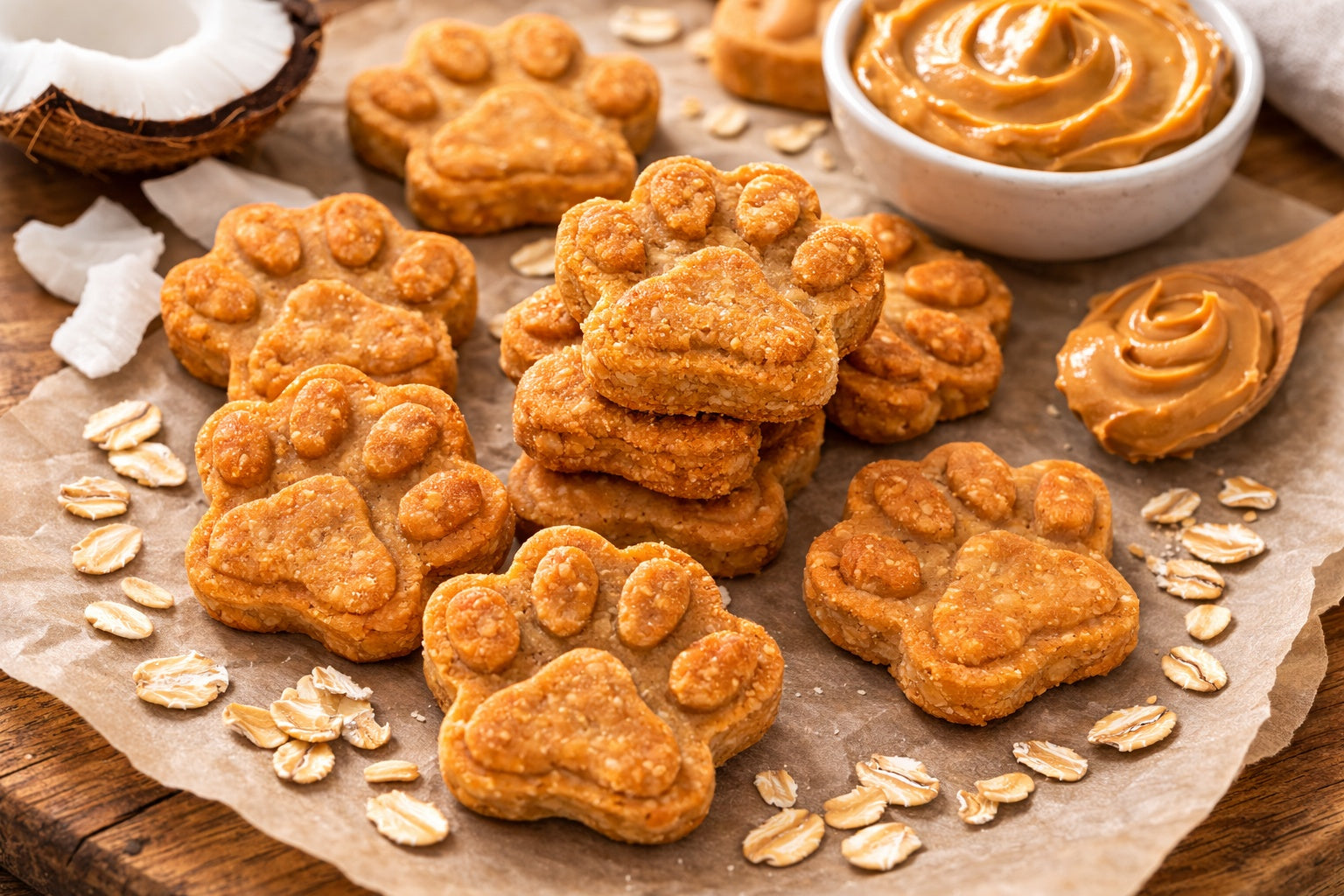 Coconut Oil And Peanut Butter Dog Treats