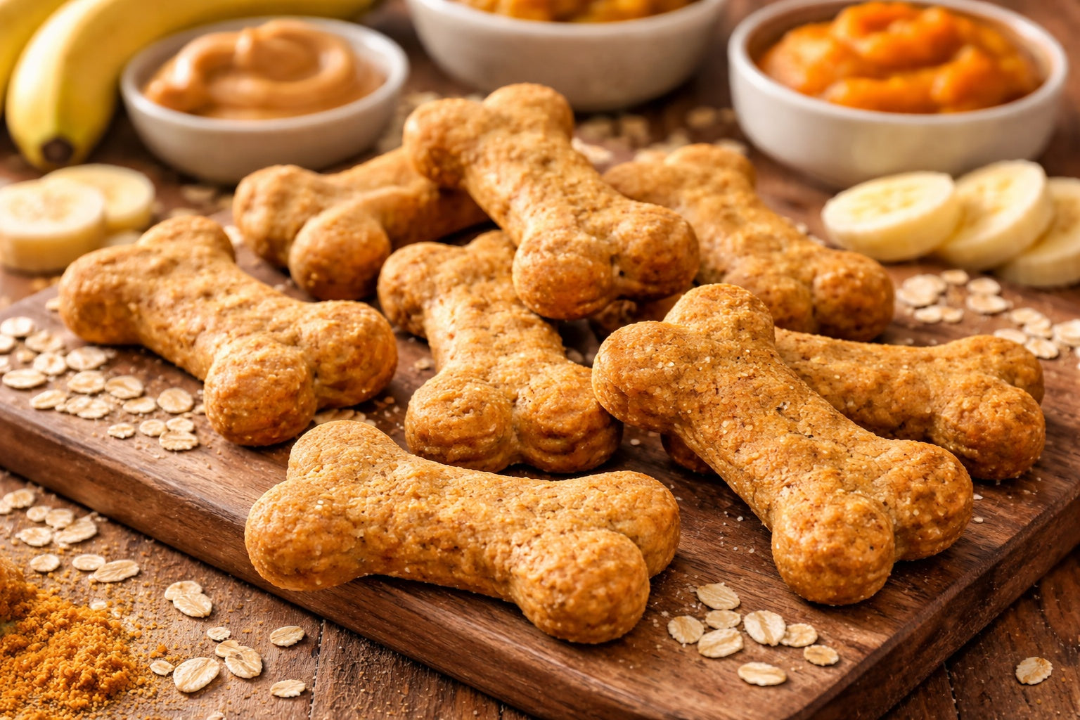 Banana Pumpkin And Peanut Butter Dog Treats
