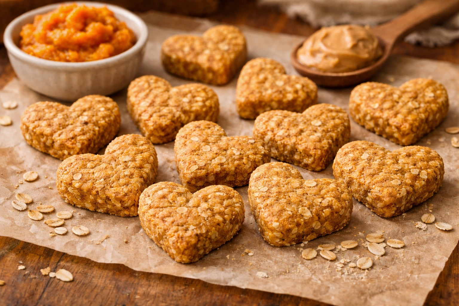 Pumpkin Oats And Peanut Butter Dog Treats