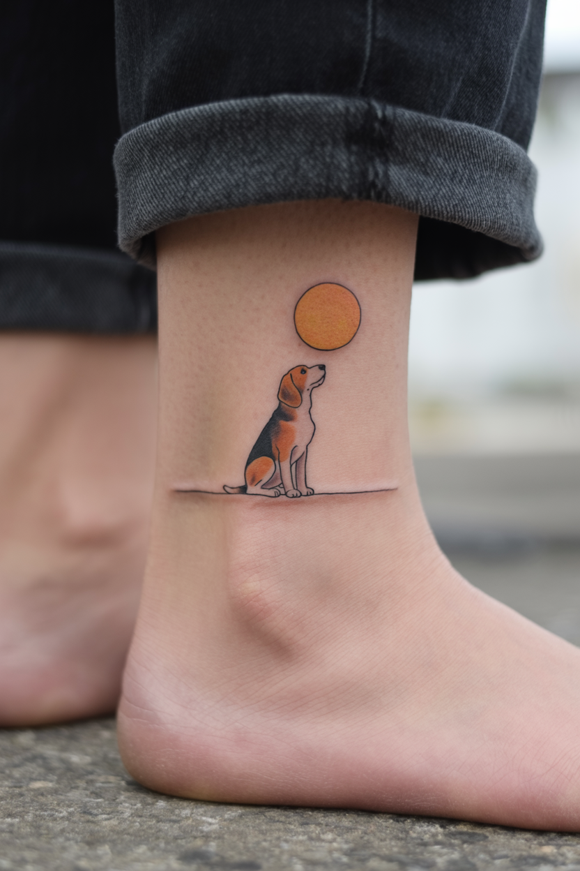 17 Minimalist Beagle Dog Tattoo Ideas