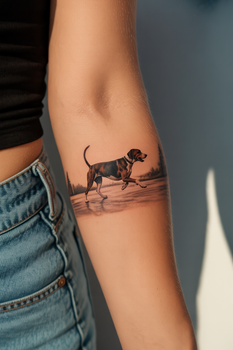 19 Running Hound Dog Tattoo Ideas