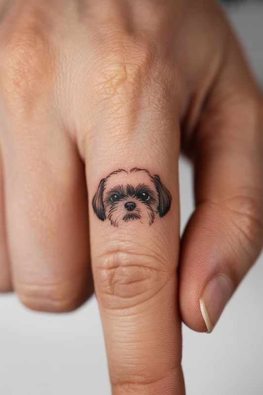 19 One Line Shih Tzu Dog Tattoo Ideas