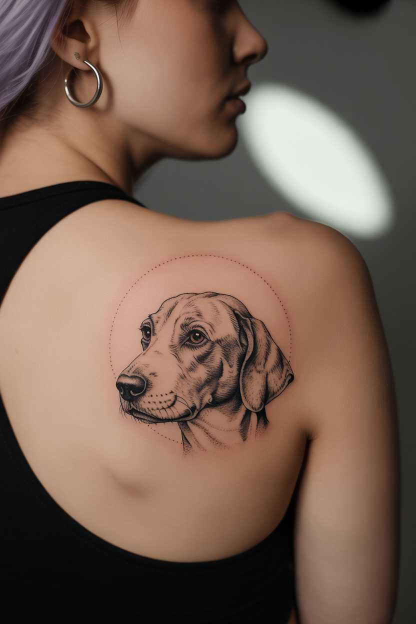 16 Hound Dog Portrait Tattoo Ideas