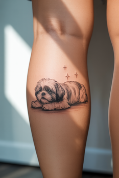 18 Fine Line Shih Tzu Dog Tattoo Ideas