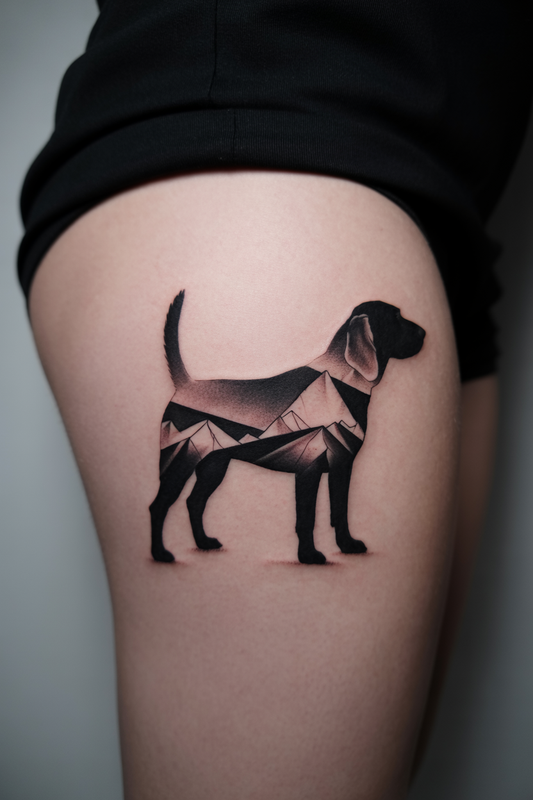 20 Beagle Dog Silhouette Tattoo Ideas