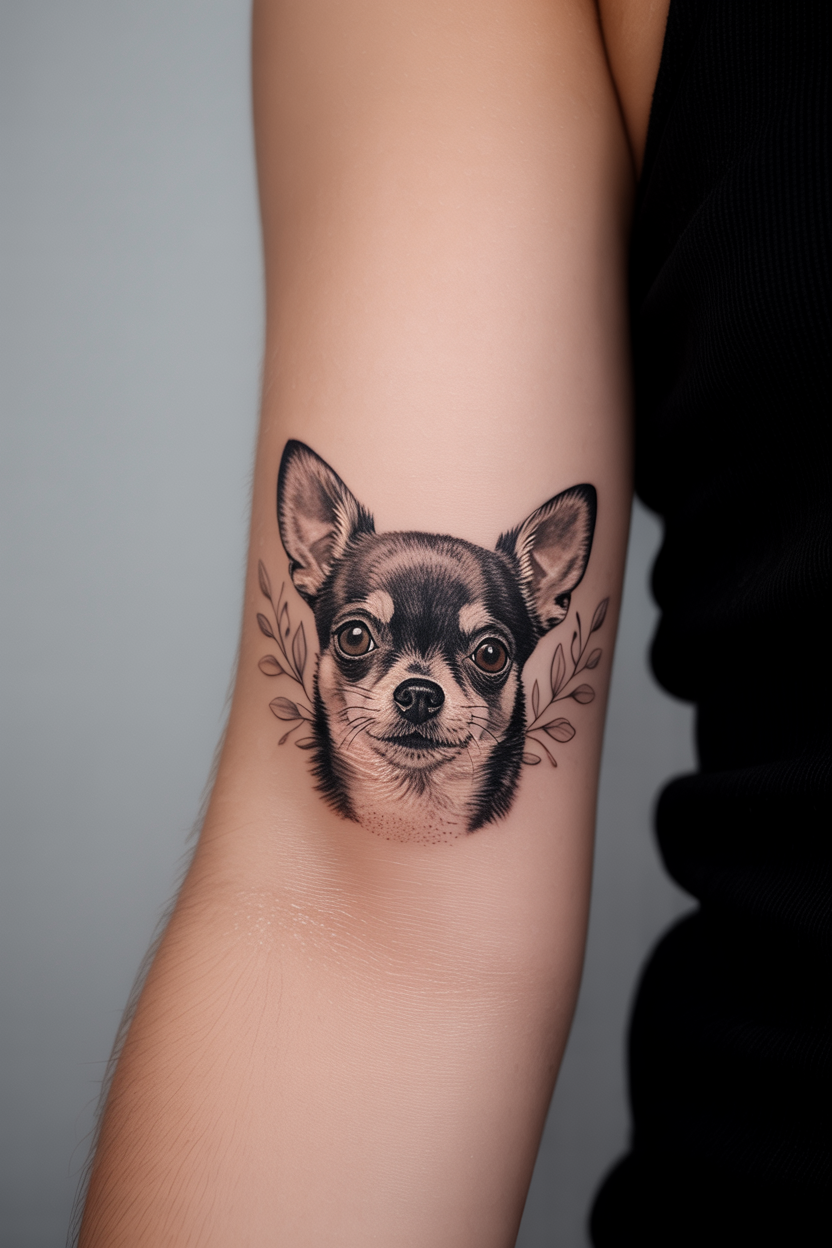 15 Minimalist Chihuahua Dog Tattoo Ideas