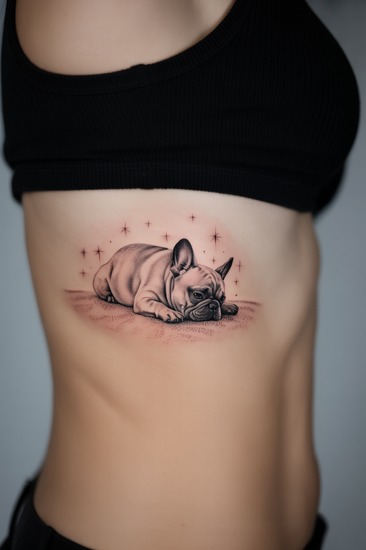 17 French Bulldog Dog Portrait Tattoo Ideas