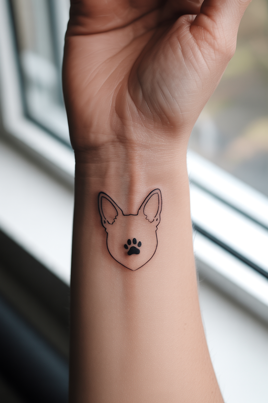 16 Australian Cattle Dog Ear Outline Tattoo Ideas