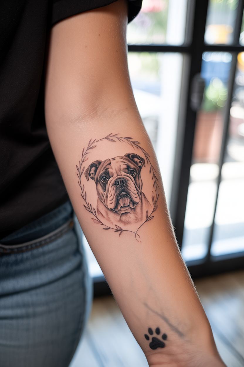19 Traditional Bulldog Dog Tattoo Ideas