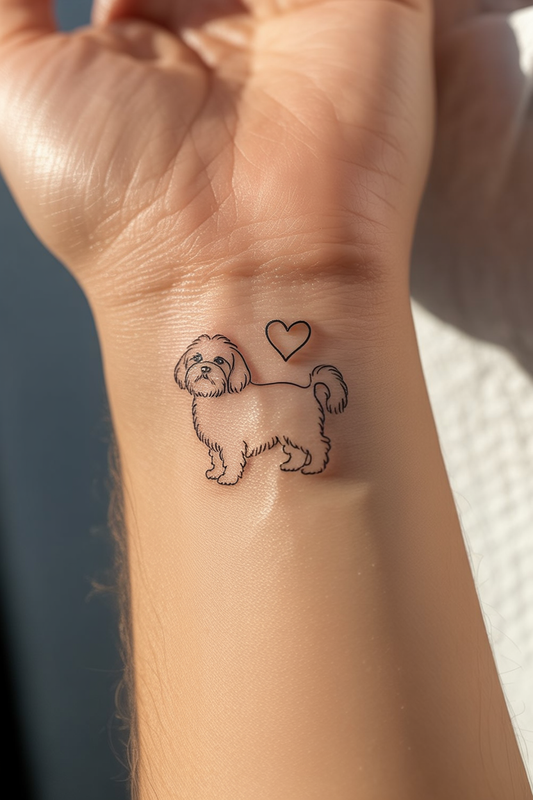 20 Shih Tzu Dog Outline Tattoo Ideas