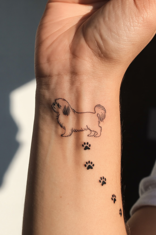 19 Shih Tzu Dog Silhouette Tattoo Ideas