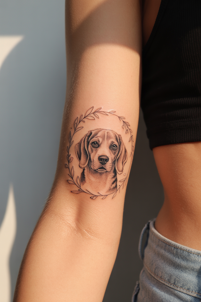 17 Fine Line Beagle Dog Tattoo Ideas