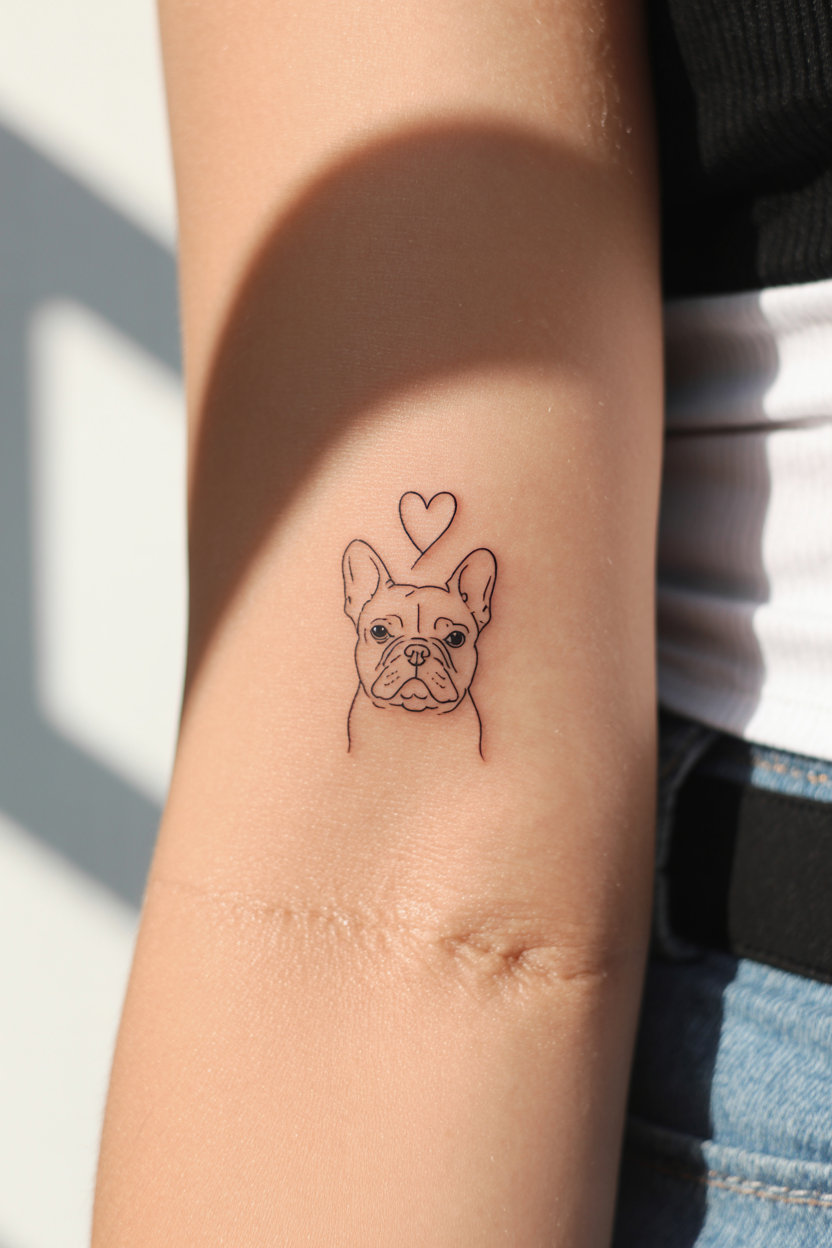 18 Fine Line French Bulldog Dog Tattoo Ideas