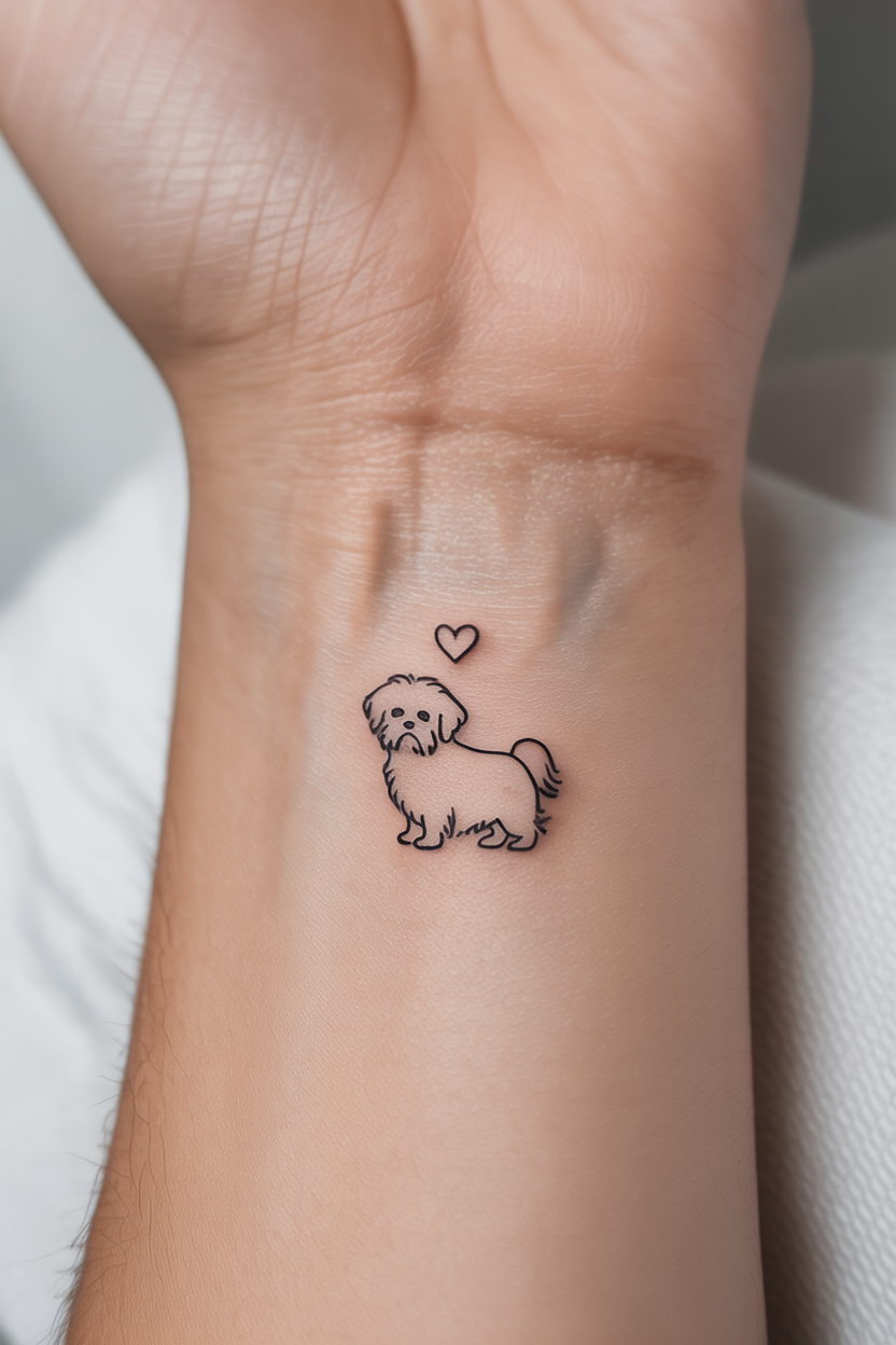 19 Minimalist Shih Tzu Dog Tattoo Ideas