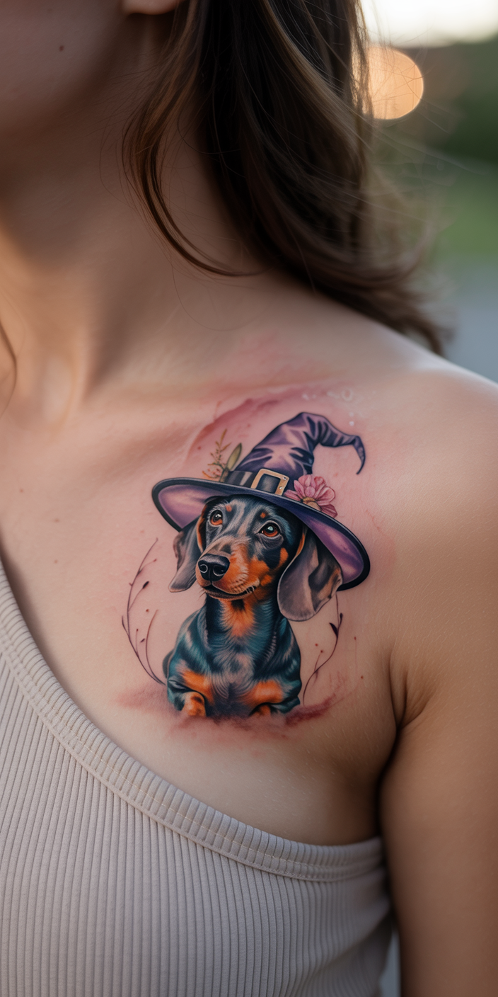 16 Heart-Melting Halloween Dachshund Tattoo Ideas Every Dog Lover Will Adore