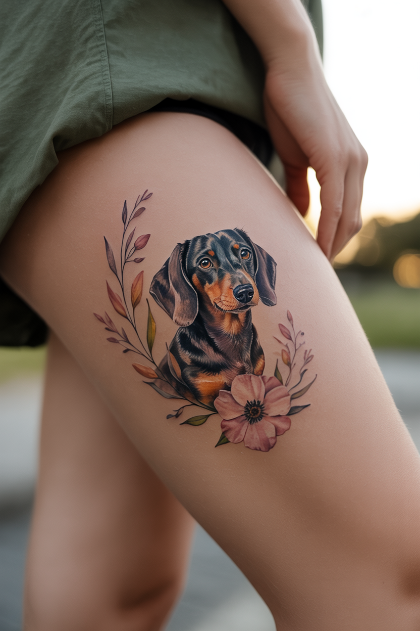 16 Girl with Dachshund Tattoo Ideas