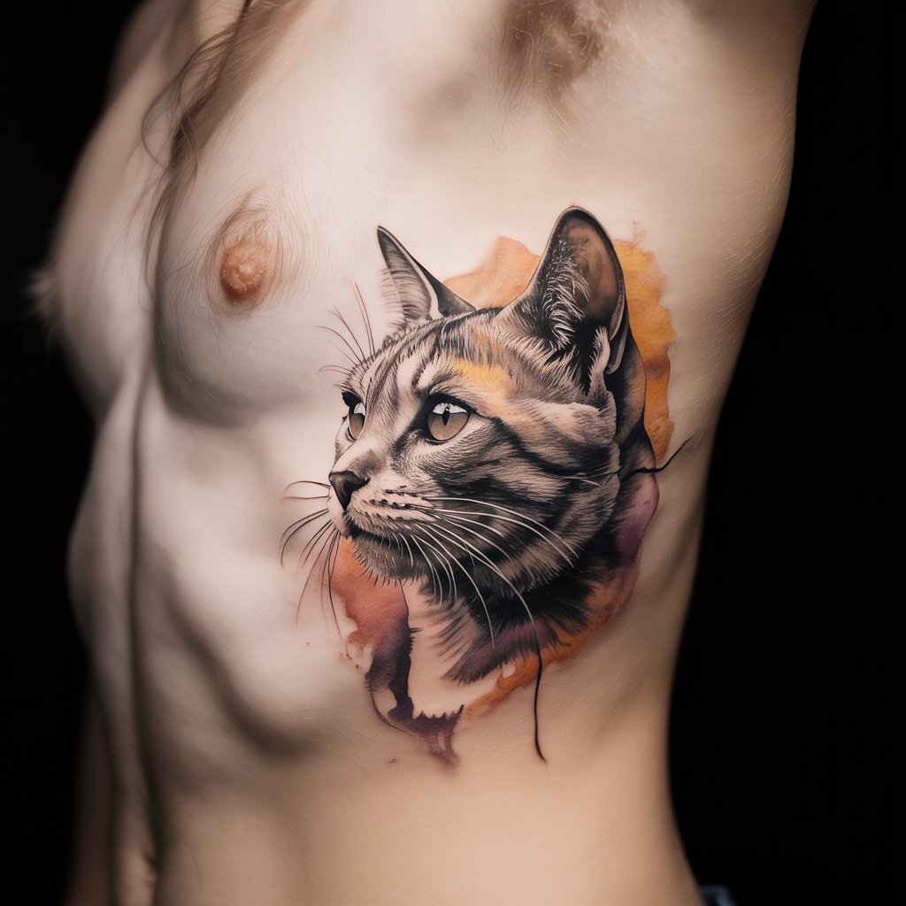 10+ Watercolor Cat Memorial Tattoo Ideas!