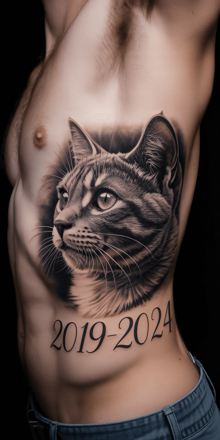 10 Meaningful Cat Memorial Tattoo With Date!