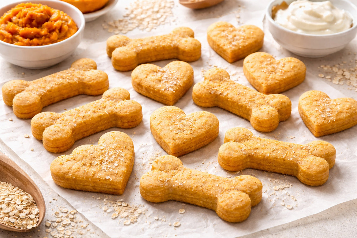 Pumpkin Peanut Butter Greek Yogurt Dog Treats