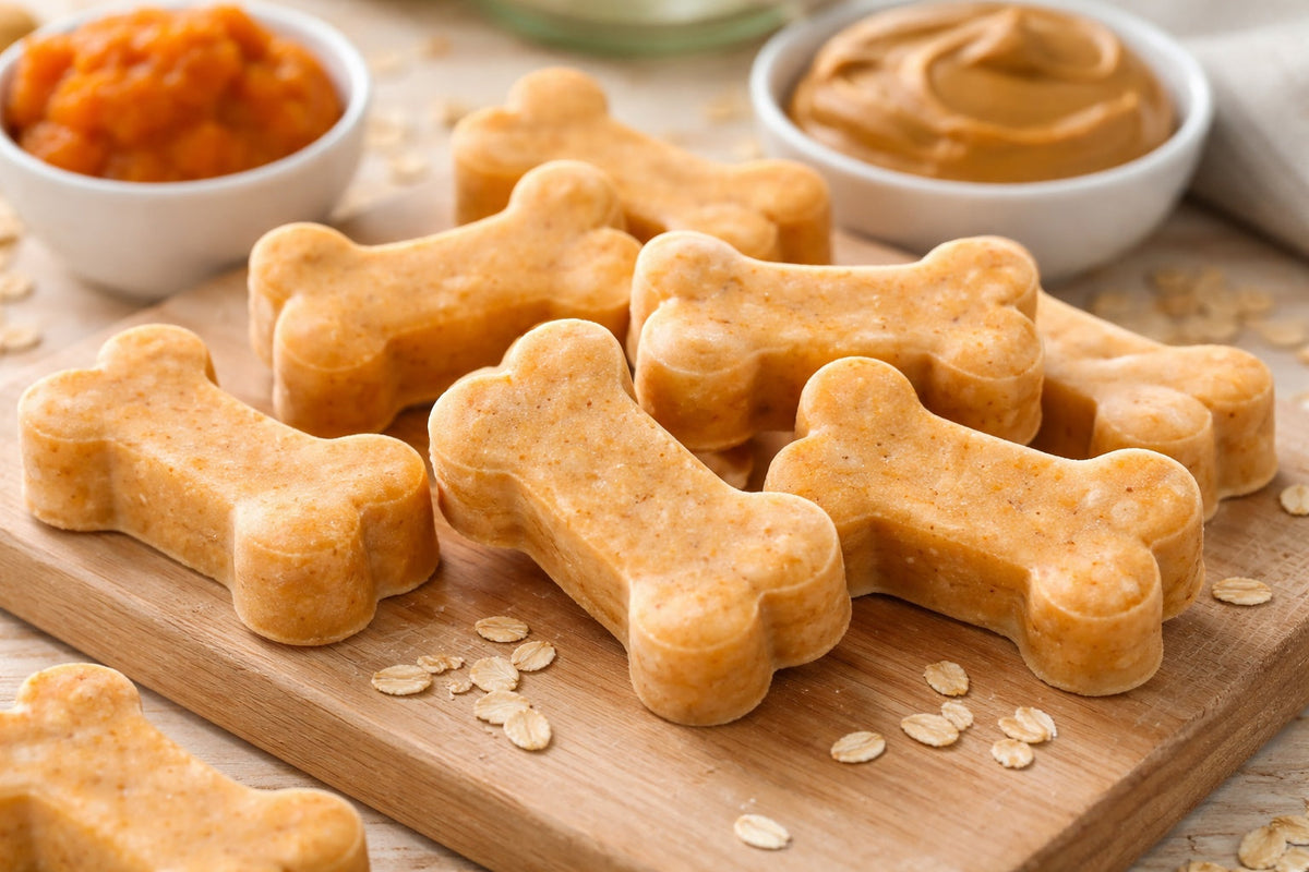 Peanut Butter And Pumpkin Frozen Dog Treats