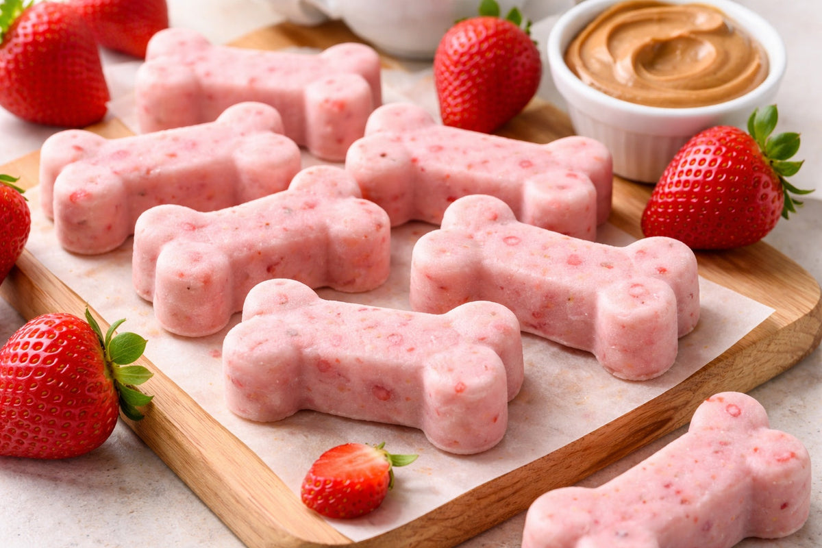 Strawberry Peanut Butter Frozen Dog Treats