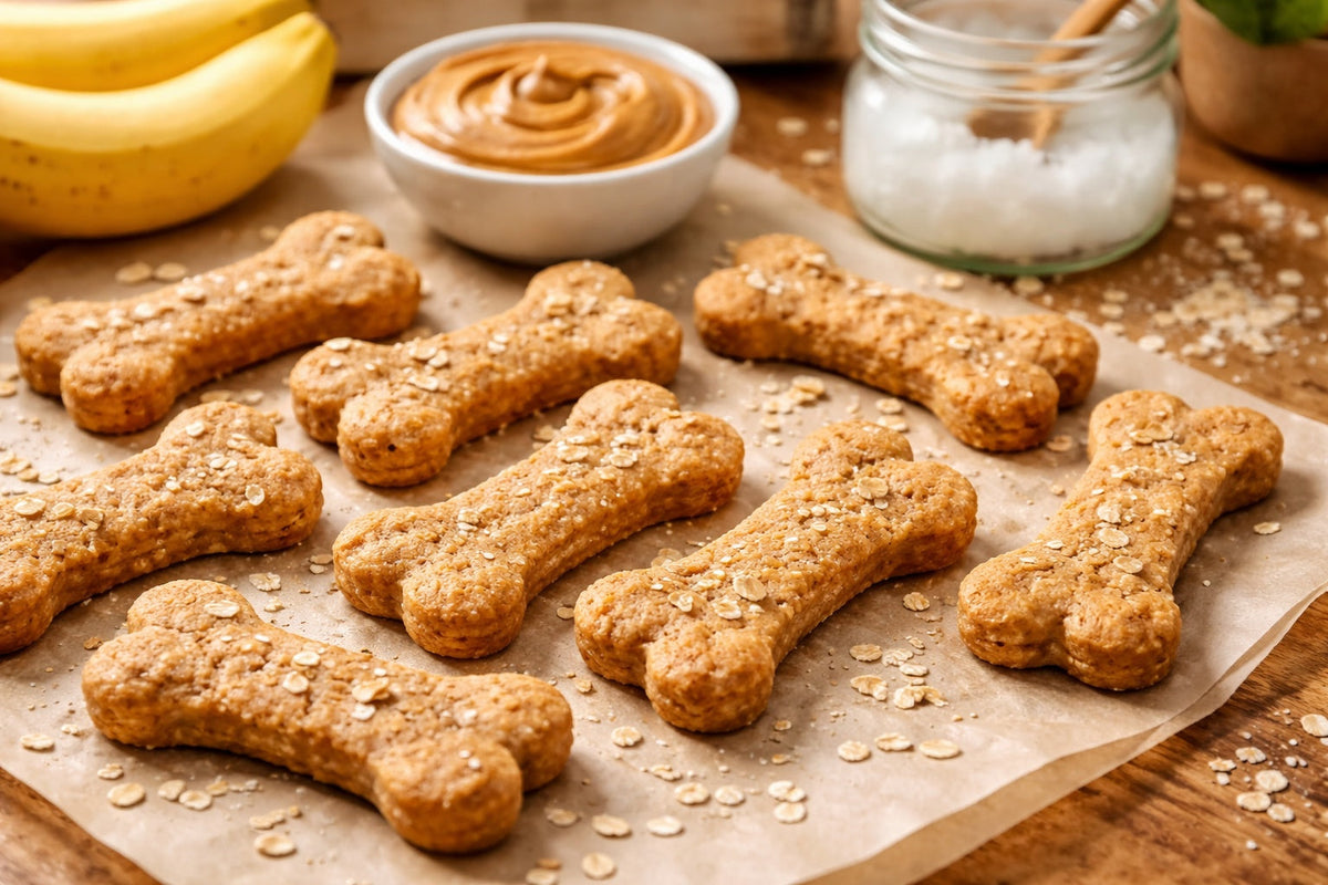 Banana Peanut Butter Coconut Oil Dog Treats