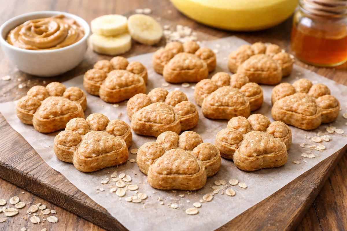 Peanut Butter Banana Honey Dog Treats