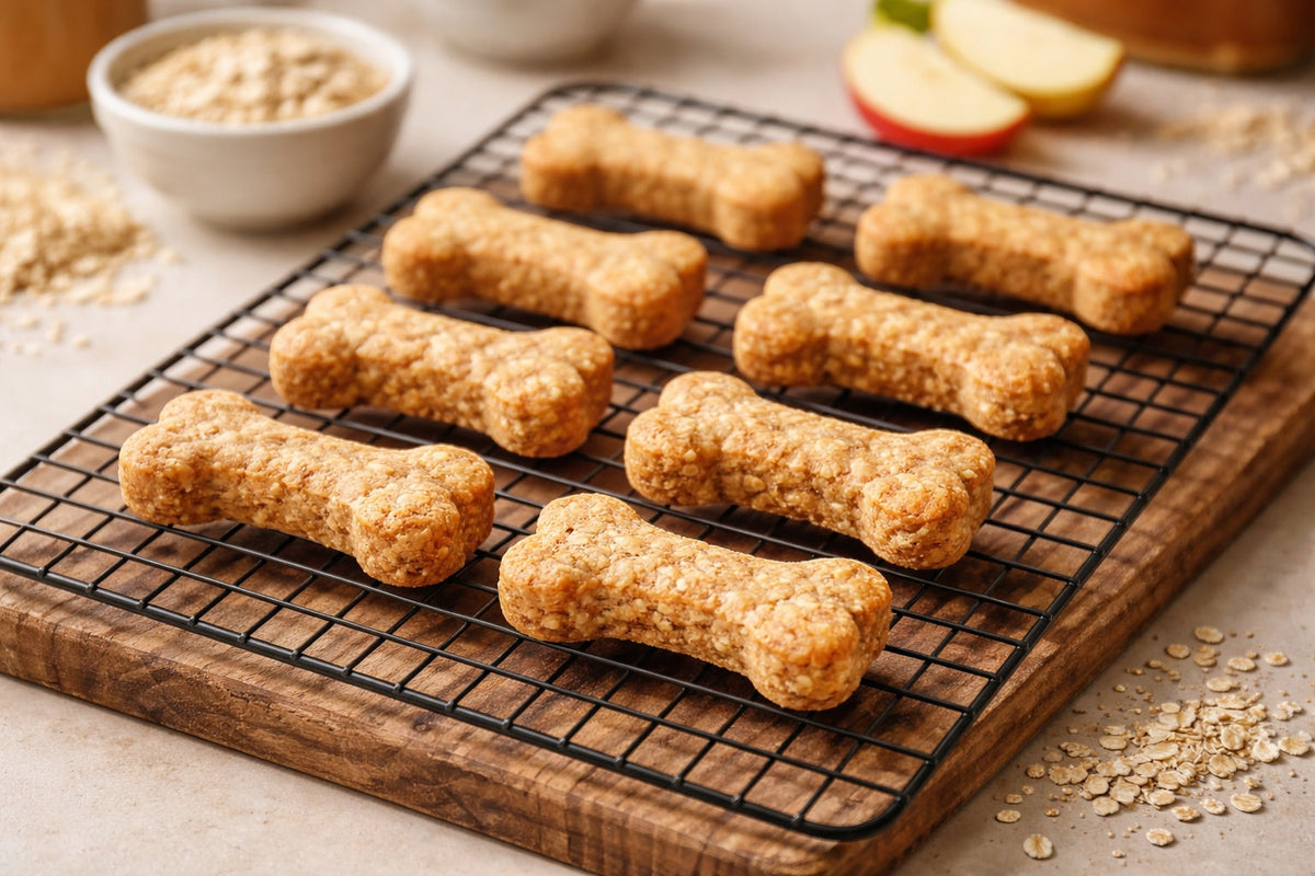 Apple Peanut Butter Oat Dog Treats