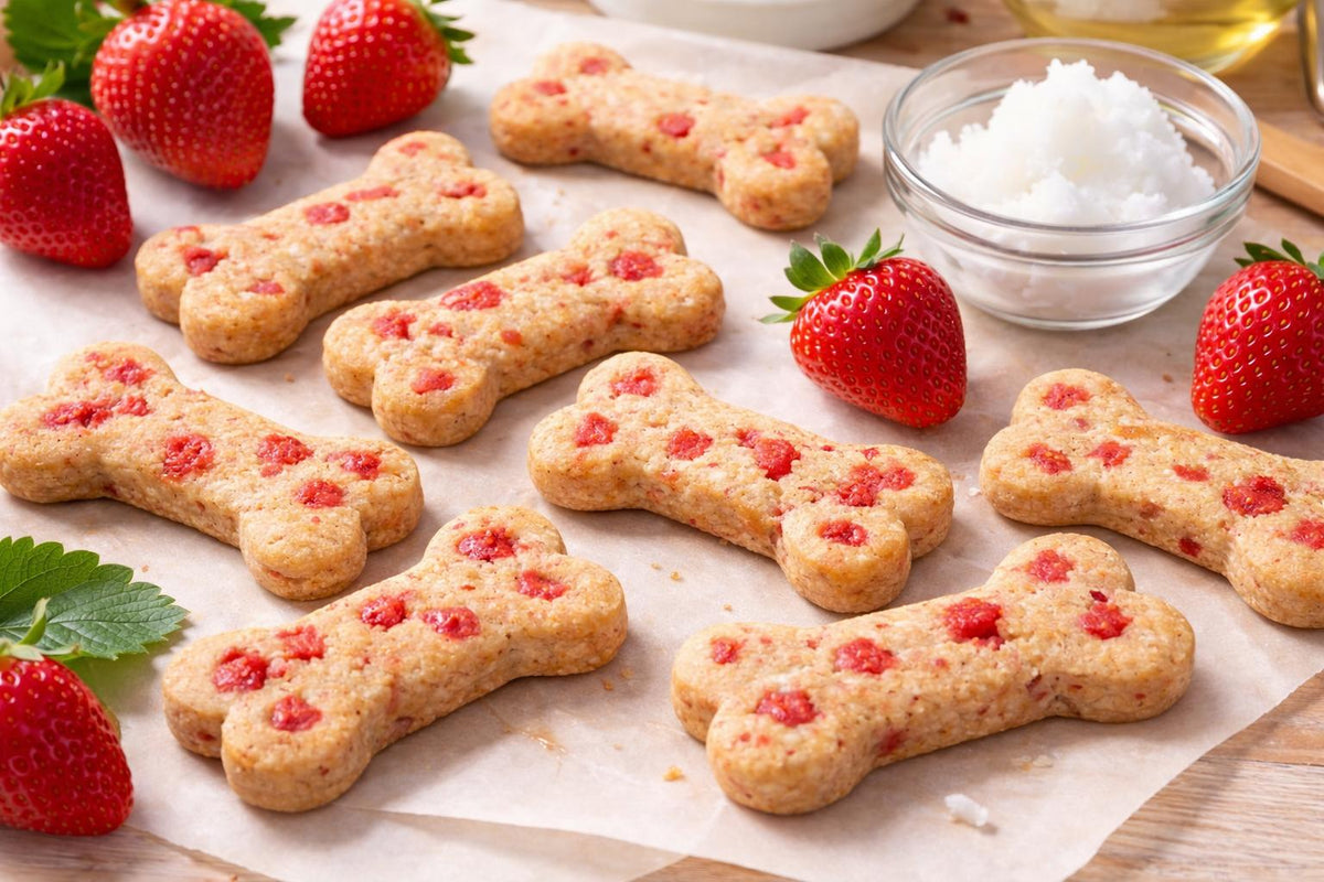 Strawberry Coconut Oil Dog Treats