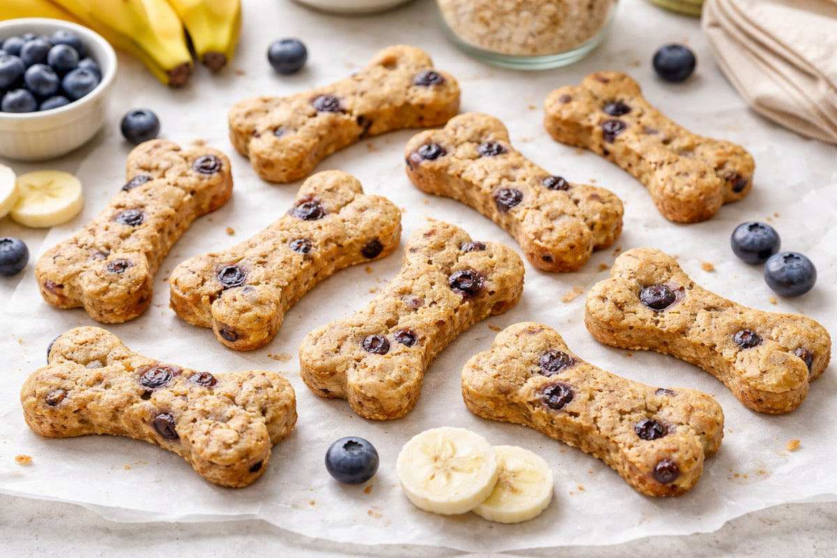 Dog Treats With Banana And Blueberry