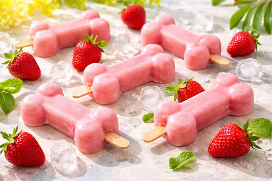 Strawberry Dog Popsicles