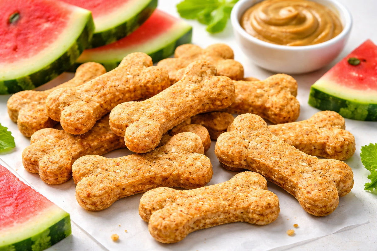 Watermelon Peanut Butter Dog Treats