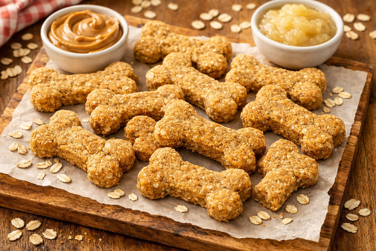 Peanut Butter Applesauce Oat Dog Treats