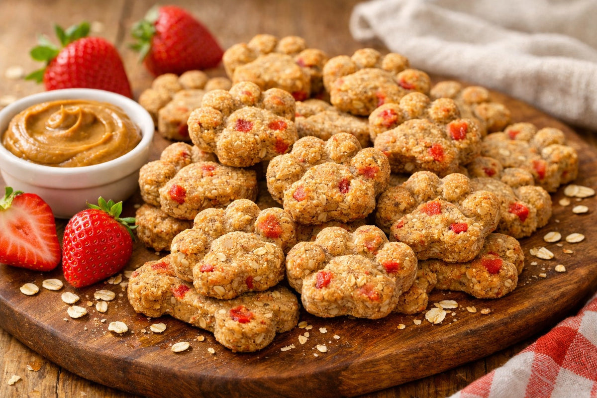 Strawberry And Peanut Butter Dog Treats