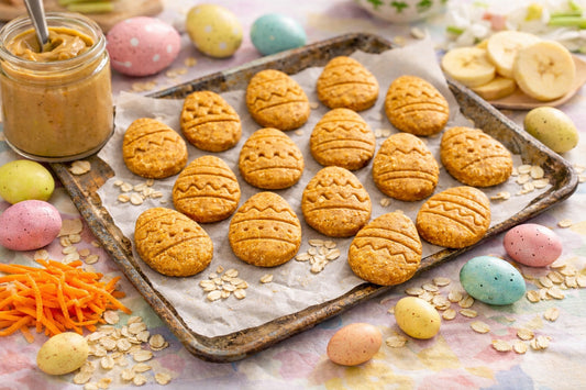 Healthy Peanut Butter Easter Egg Dog Treats