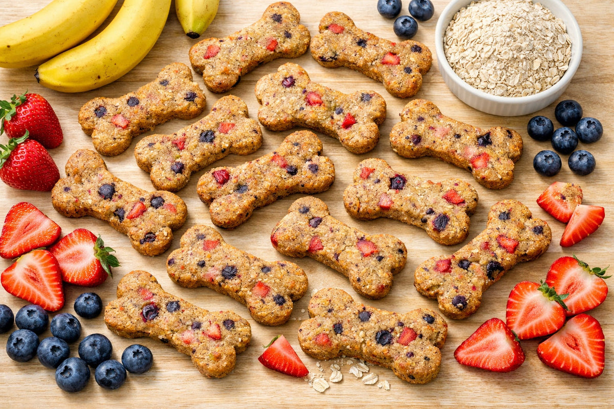 Banana Strawberry Blueberry Dog Treats