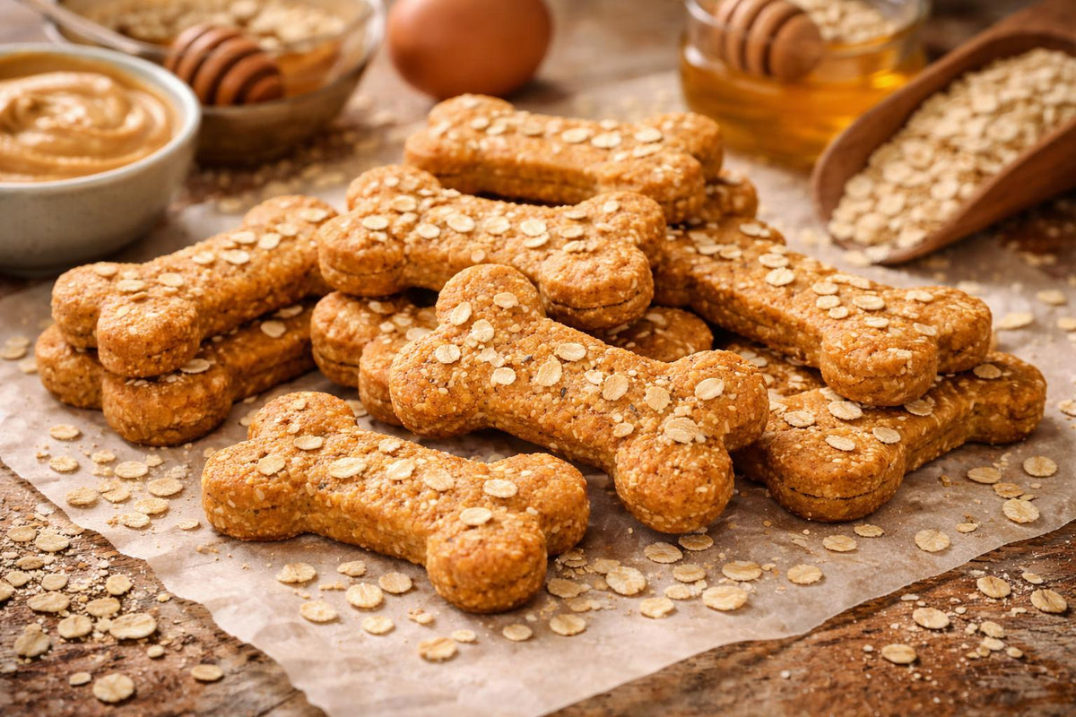 Peanut Butter Honey Oatmeal Dog Treats