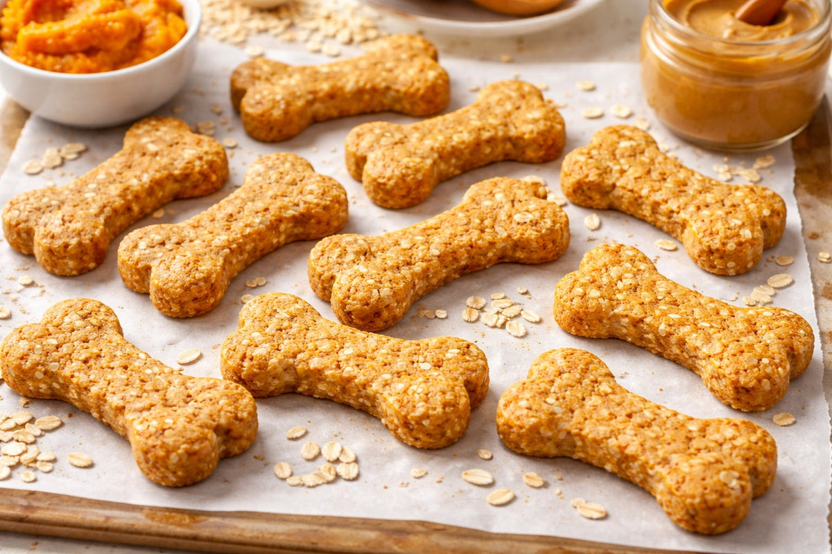 Pumpkin Peanut Butter Oat Dog Treats