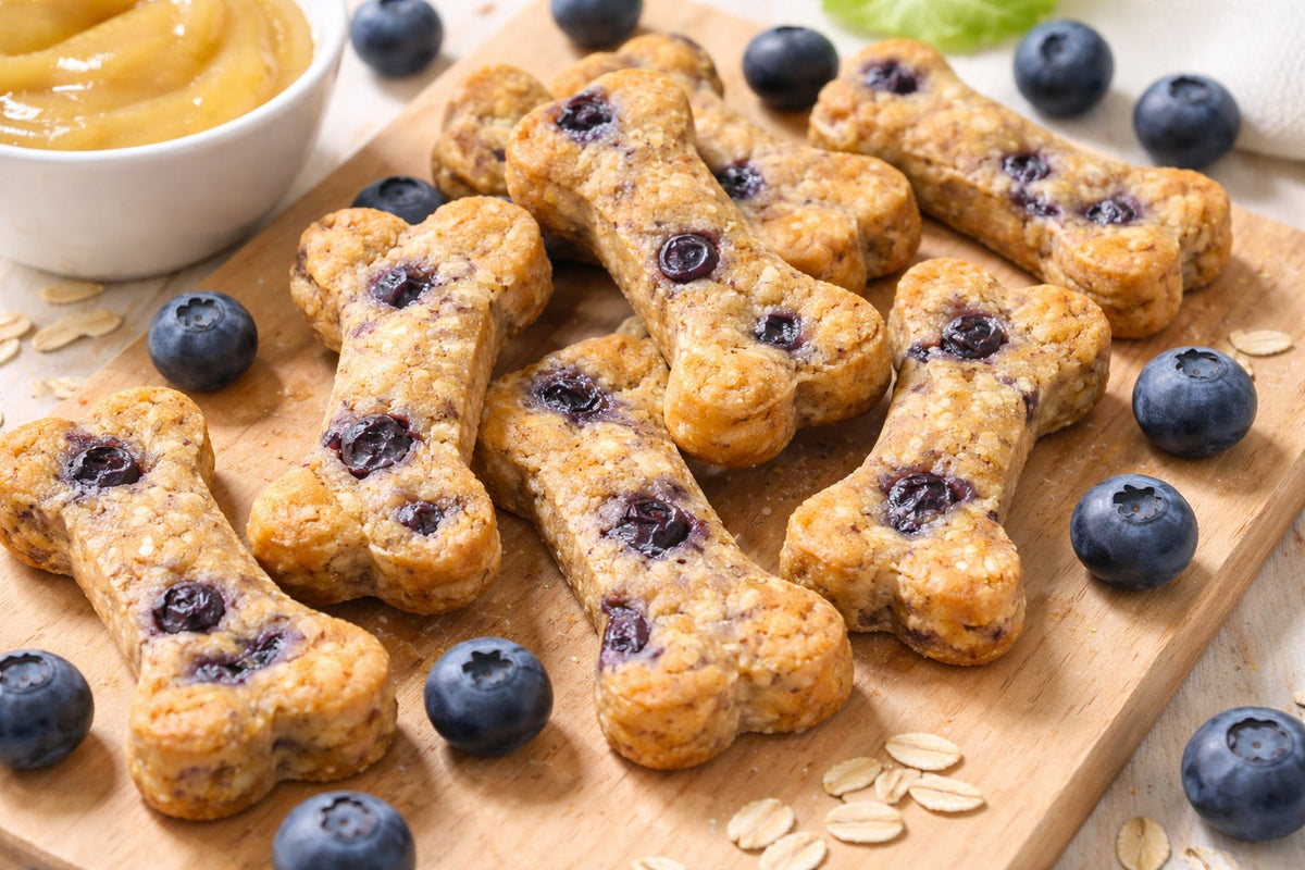 Blueberry Applesauce Dog Treats