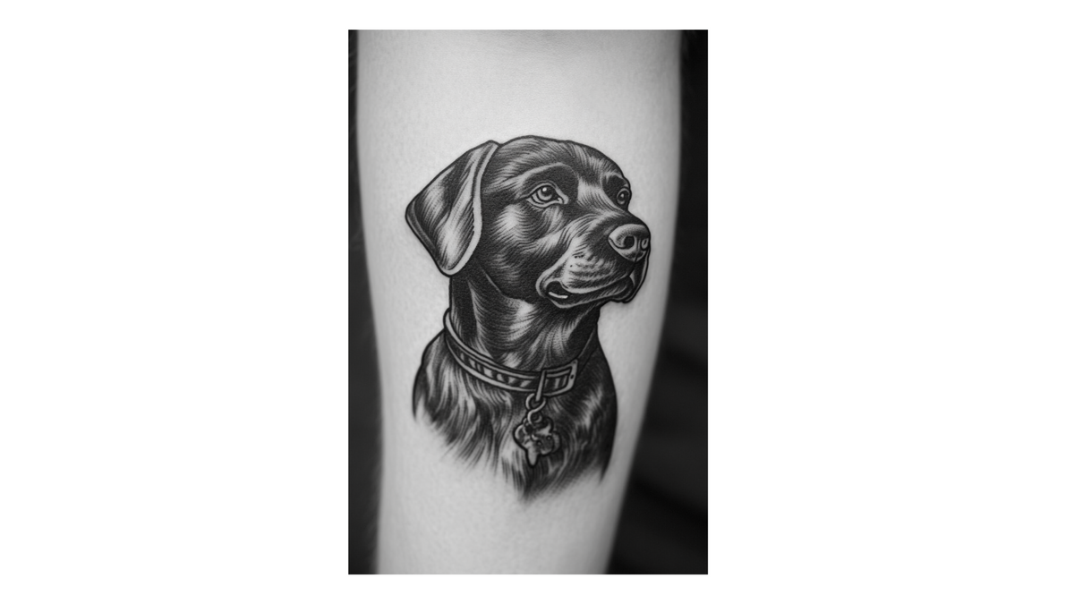 23 Black Dog Memorial Tattoo Ideas