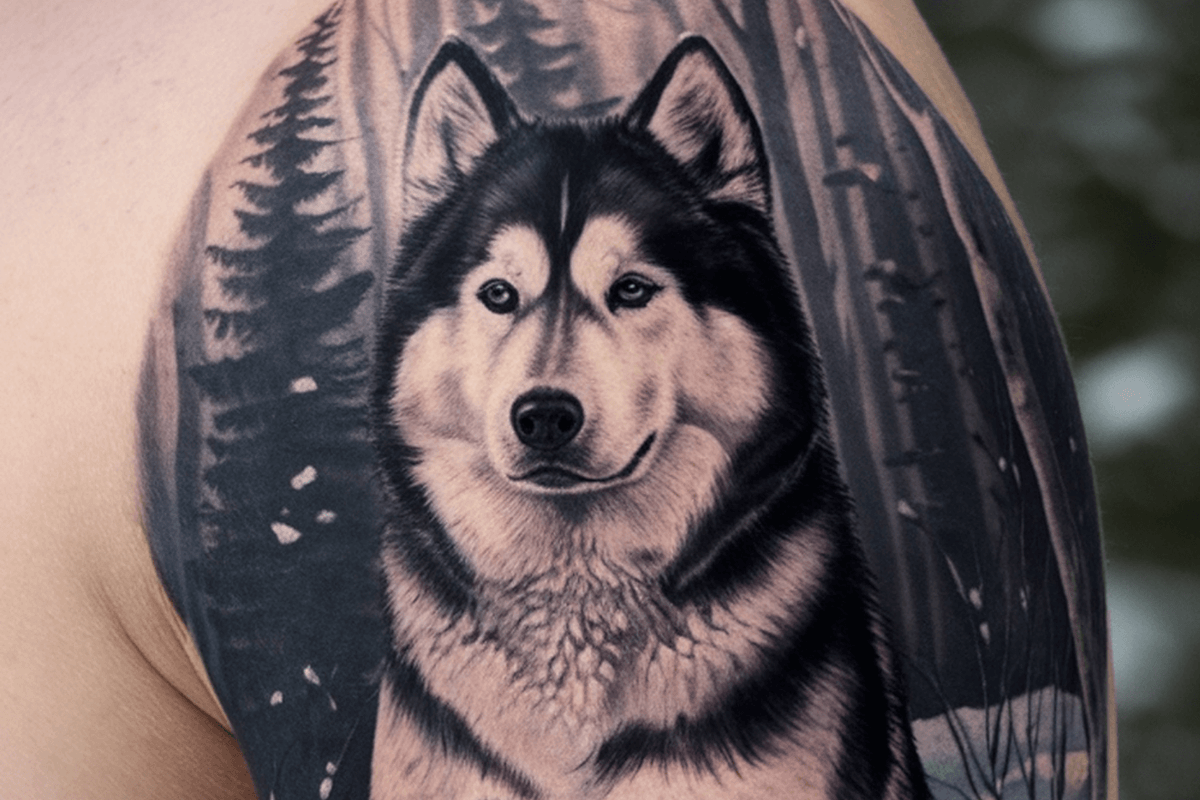 25 Powerful Alaskan Malamute Dog Tattoo Ideas