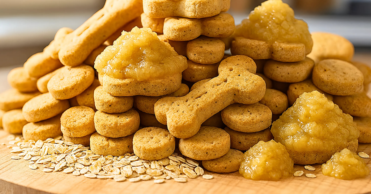Oatmeal and Applesauce Dog Treats for Sensitive Tummies