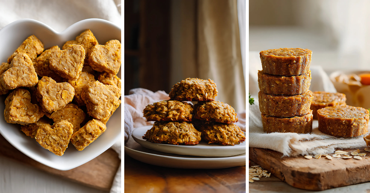 Pumpkin Oatmeal Applesauce Dog Treats