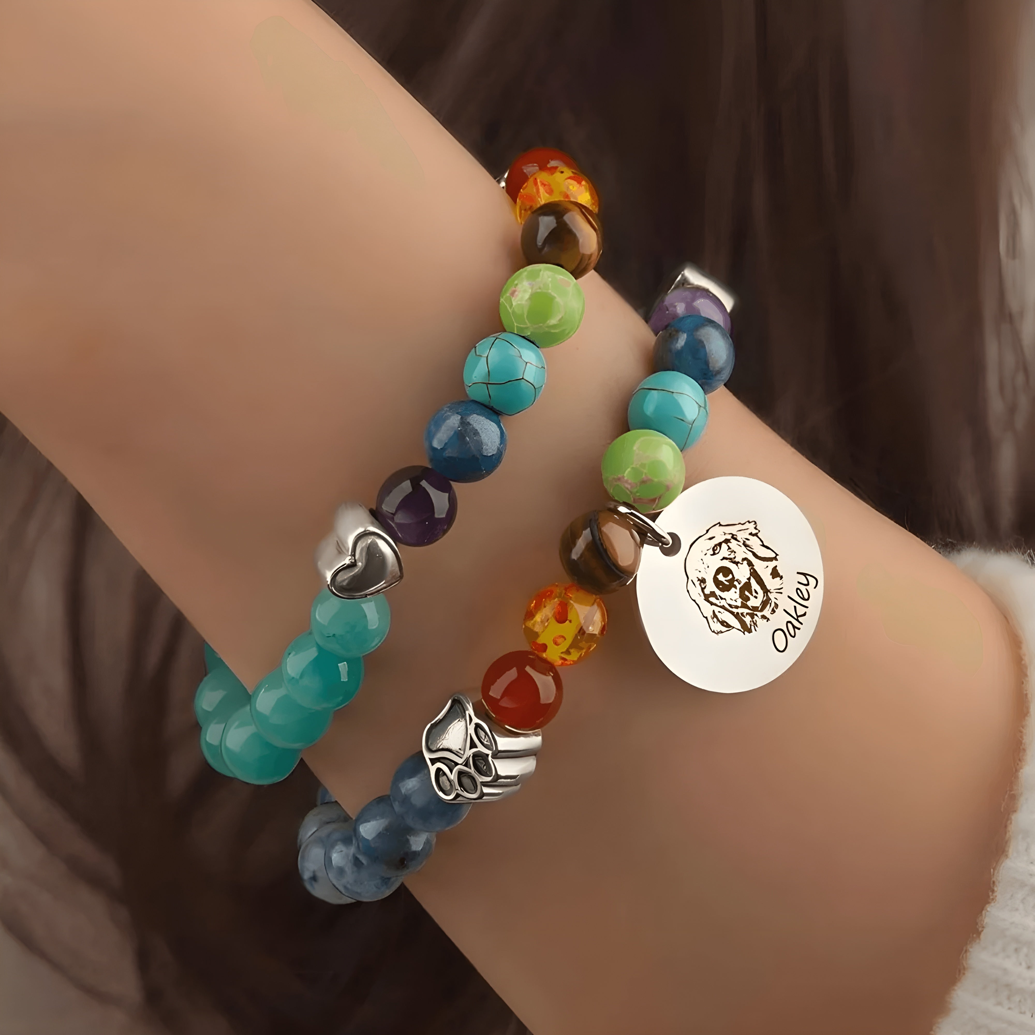 Rainbow Bridge Pet Portrait Bracelet