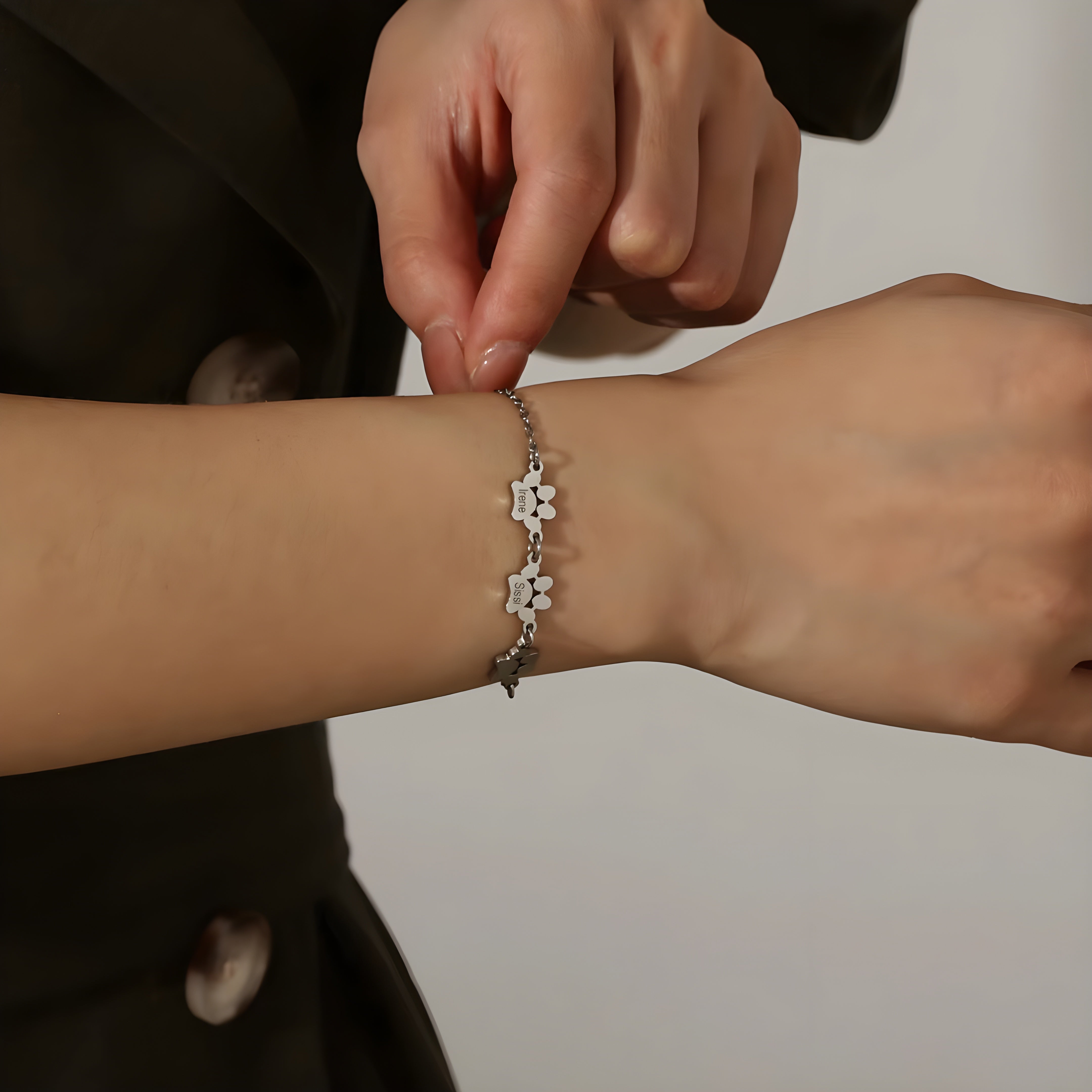 Engraved Paw Print Bracelet