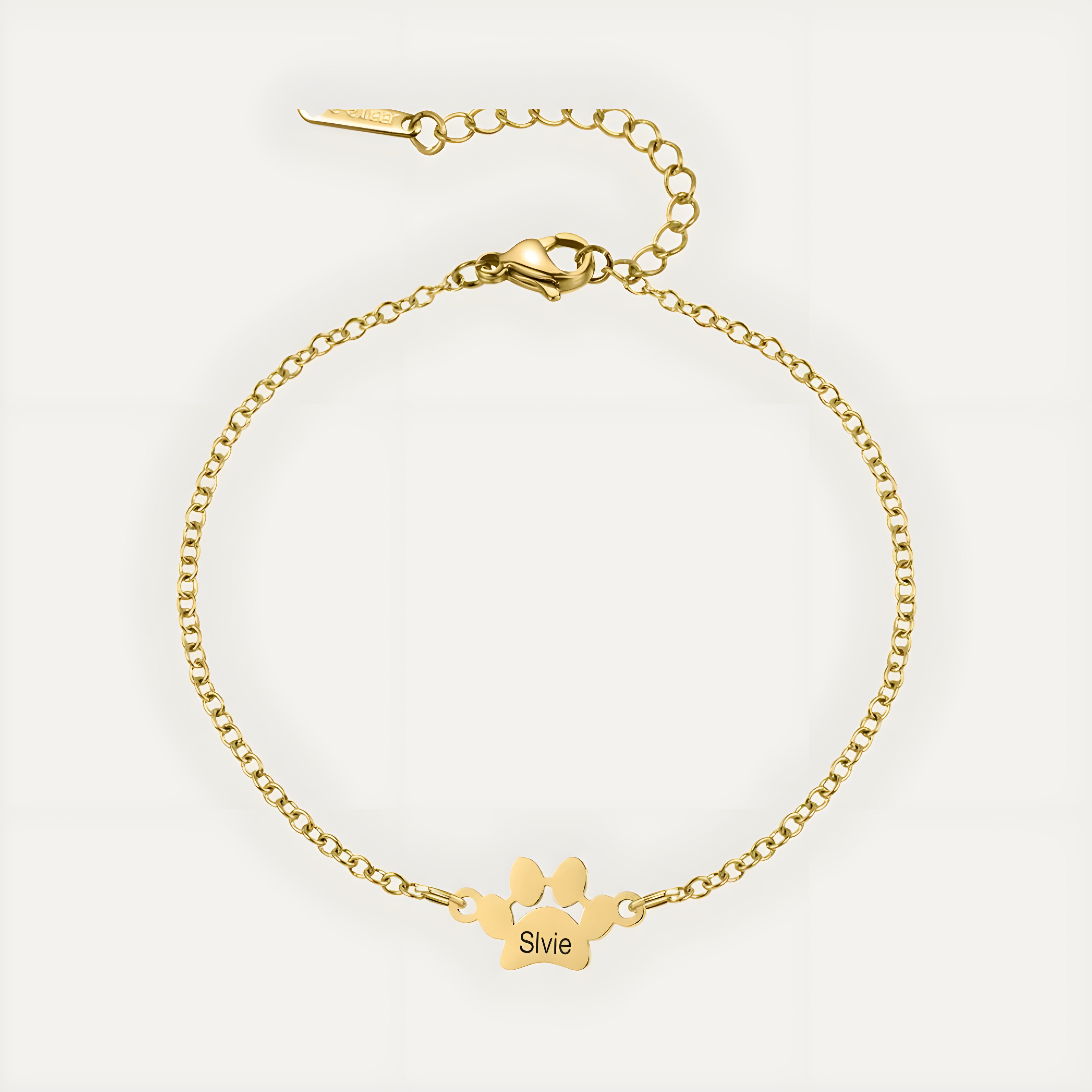 Engraved Paw Print Bracelet