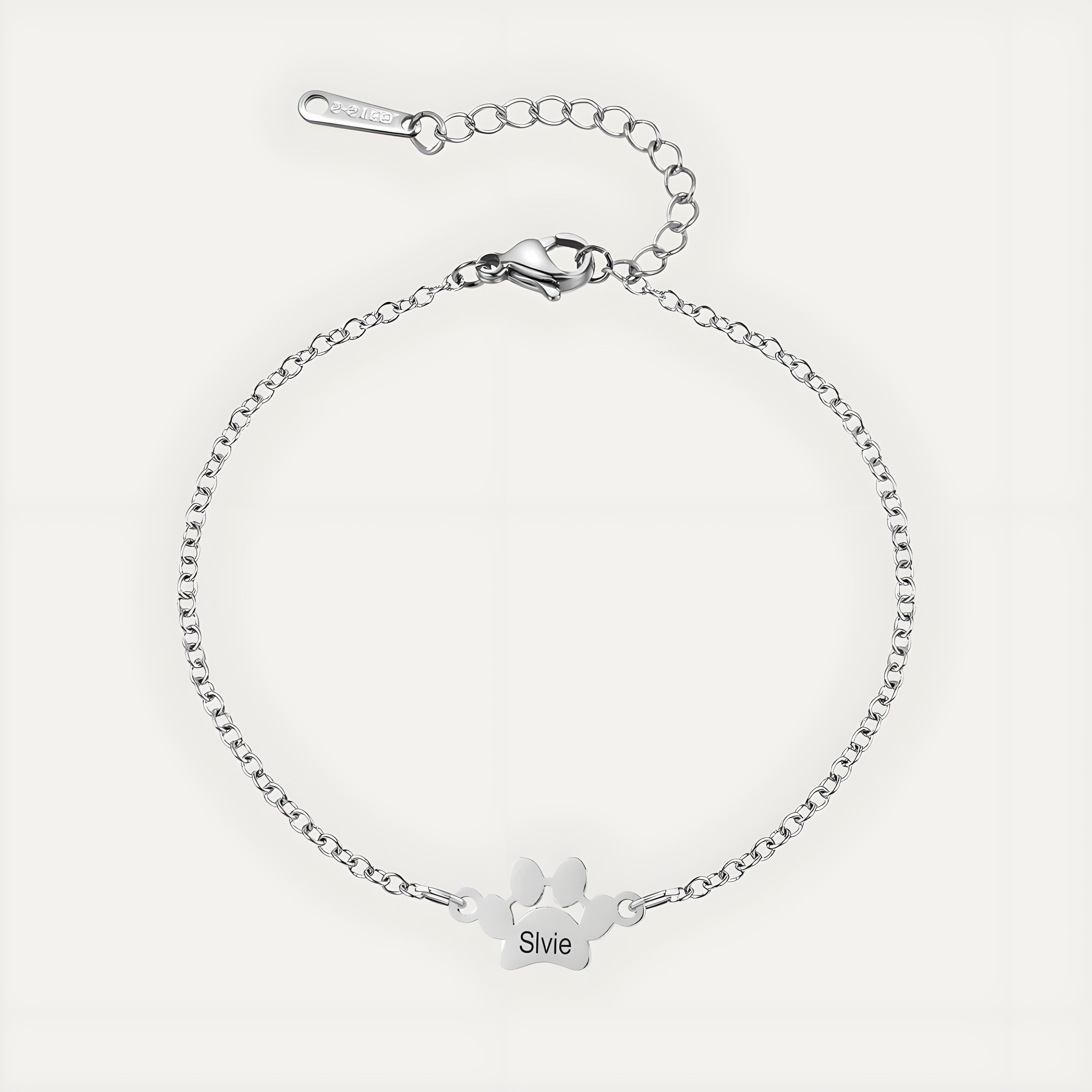 Engraved Paw Print Bracelet